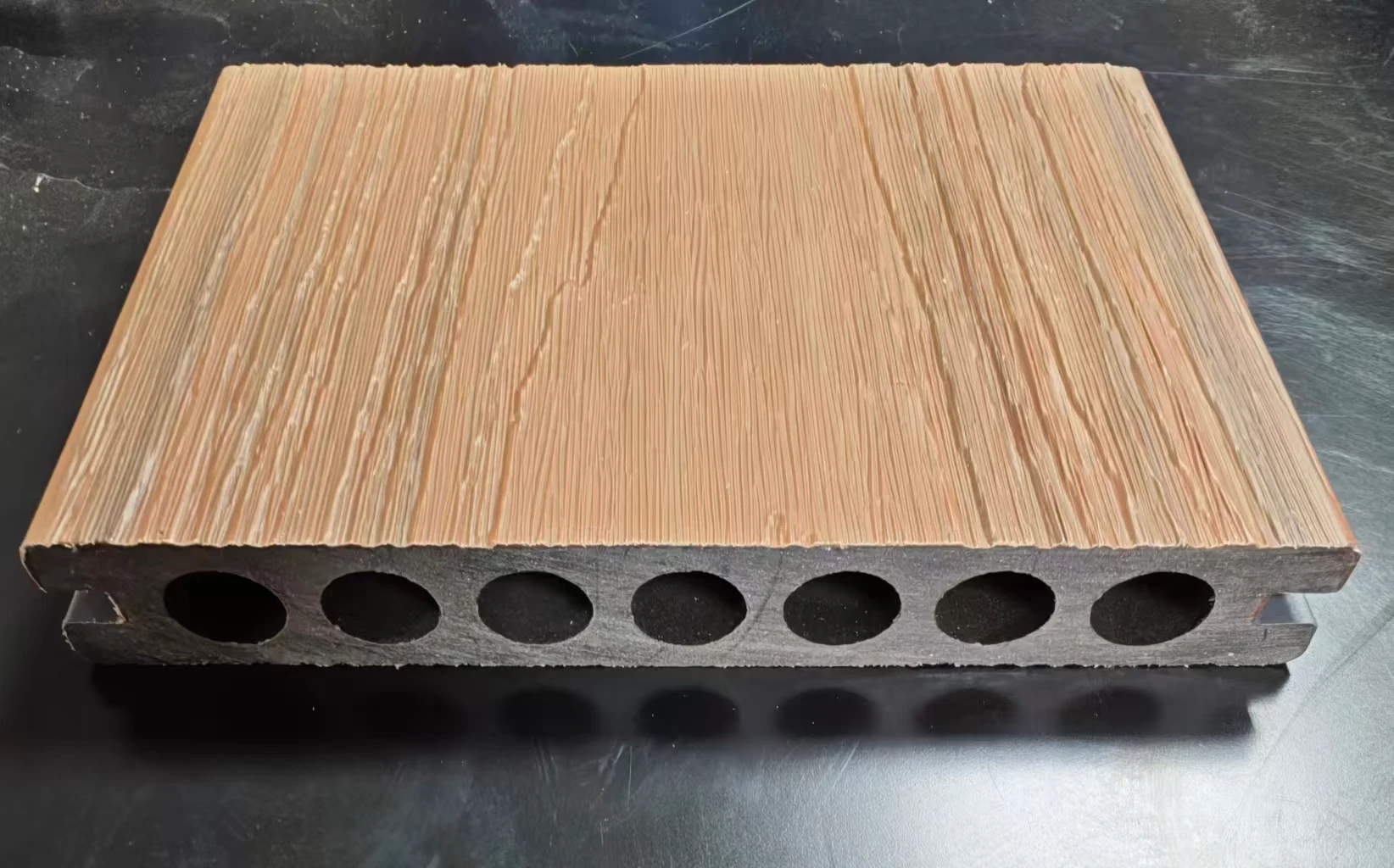 Actual hollow decking cross-section with round internal cavities